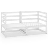 NNEVL Garden 2-Seater Sofa White Solid Wood Pine
