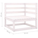 NNEVL Garden 2-Seater Sofa White Solid Wood Pine
