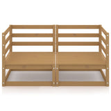 NNEVL Garden 2-Seater Sofa Honey Brown Solid Wood Pine