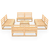 NNEVL 9 Piece Garden Lounge Set Solid Pinewood