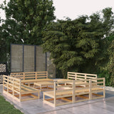 NNEVL 13 Piece Garden Lounge Set Solid Pinewood