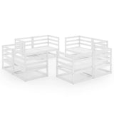 NNEVL 8 Piece Garden Lounge Set White Solid Pinewood