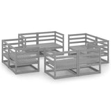 NNEVL 8 Piece Garden Lounge Set Grey Solid Pinewood