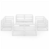NNEVL 9 Piece Garden Lounge Set White Solid Pinewood