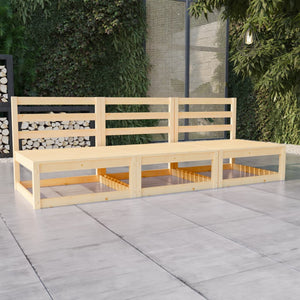 NNEVL Garden 3-Seater Sofa Solid Wood Pine