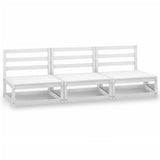 NNEVL Garden 3-Seater Sofa White Solid Wood Pine