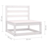 NNEVL Garden 3-Seater Sofa White Solid Wood Pine