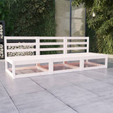 NNEVL Garden 3-Seater Sofa White Solid Wood Pine