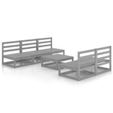 NNEVL 6 Piece Garden Lounge Set Grey Solid Pinewood