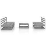 NNEVL 6 Piece Garden Lounge Set Grey Solid Pinewood