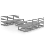 NNEVL 7 Piece Garden Lounge Set Grey Solid Pinewood