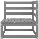 NNEVL Garden 3-Seater Sofa Grey Solid Pinewood