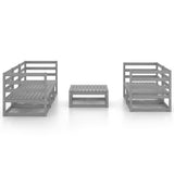 NNEVL 6 Piece Garden Lounge Set Grey Solid Pinewood