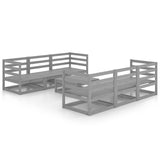 NNEVL 7 Piece Garden Lounge Set Grey Solid Pinewood