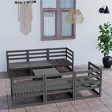 NNEVL 7 Piece Garden Lounge Set Grey Solid Pinewood