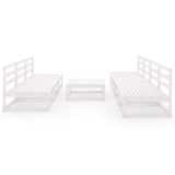 NNEVL 8 Piece Garden Lounge Set White Solid Pinewood