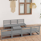 NNEVL 8 Piece Garden Lounge Set Grey Solid Pinewood