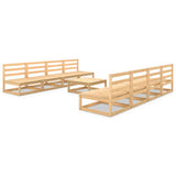 NNEVL 9 Piece Garden Lounge Set Solid Pinewood