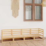 NNEVL Garden 4-Seater Sofa Solid Pinewood