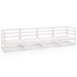 NNEVL Garden 4-Seater Sofa White Solid Pinewood