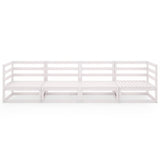 NNEVL Garden 4-Seater Sofa White Solid Pinewood