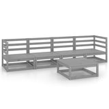 NNEVL 5 Piece Garden Lounge Set Grey Solid Pinewood