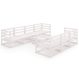 NNEVL 8 Piece Garden Lounge Set White Solid Pinewood