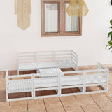 NNEVL 8 Piece Garden Lounge Set White Solid Pinewood