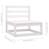 NNEVL 5 Piece Garden Lounge Set White Solid Pinewood
