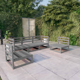 NNEVL 5 Piece Garden Lounge Set Grey Solid Pinewood