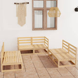 NNEVL 6 Piece Garden Lounge Set Solid Pinewood
