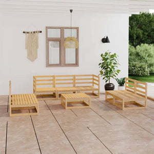 NNEVL 8 Piece Garden Lounge Set Solid Pinewood