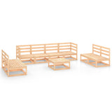 NNEVL 9 Piece Garden Lounge Set Solid Pinewood
