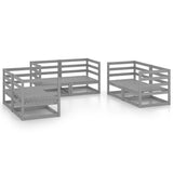 NNEVL 6 Piece Garden Lounge Set Grey Solid Pinewood