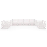 NNEVL 8 Piece Garden Lounge Set White Solid Pinewood