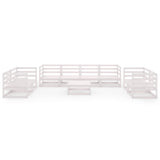 NNEVL 9 Piece Garden Lounge Set White Solid Pinewood