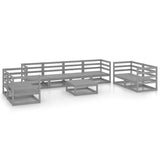 NNEVL 9 Piece Garden Lounge Set Grey Solid Pinewood
