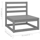 NNEVL 9 Piece Garden Lounge Set Grey Solid Pinewood