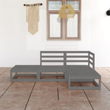 NNEVL 4 Piece Garden Lounge Set Grey Solid Pinewood