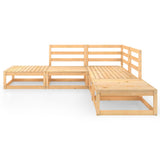 NNEVL 5 Piece Garden Lounge Set Solid Pinewood