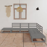 NNEVL 7 Piece Garden Lounge Set Grey Solid Pinewood