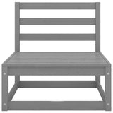 NNEVL 5 Piece Garden Lounge Set Grey Solid Pinewood