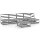 NNEVL 6 Piece Garden Lounge Set Grey Solid Pinewood