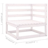 NNEVL 4 Piece Garden Lounge Set White Solid Pinewood