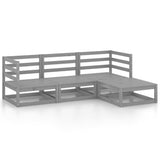 NNEVL 4 Piece Garden Lounge Set Grey Solid Pinewood