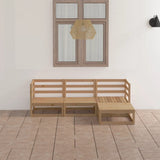 NNEVL 4 Piece Garden Lounge Set Honey Brown Solid Pinewood