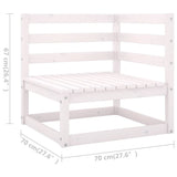 NNEVL 5 Piece Garden Lounge Set White Solid Pinewood