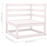 NNEVL 6 Piece Garden Lounge Set White Solid Pinewood