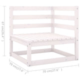NNEVL 5 Piece Garden Lounge Set White Solid Pinewood