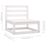 NNEVL 5 Piece Garden Lounge Set White Solid Pinewood